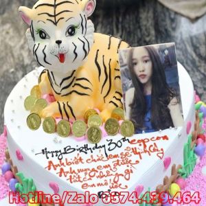 Bánh gato đẹp 3d làm hình con hổ con độc đáo, dễ thương dành cho bé trai  2543 - Bánh Gato vẽ hình