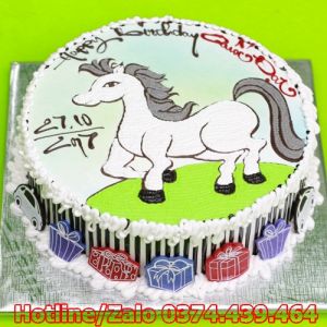 Bánh sinh nhật tạo hình 3d con ngựa tuổi ngọ màu xanh dễ thương tặng bé  trai | Bánh Kem Ngộ Nghĩnh